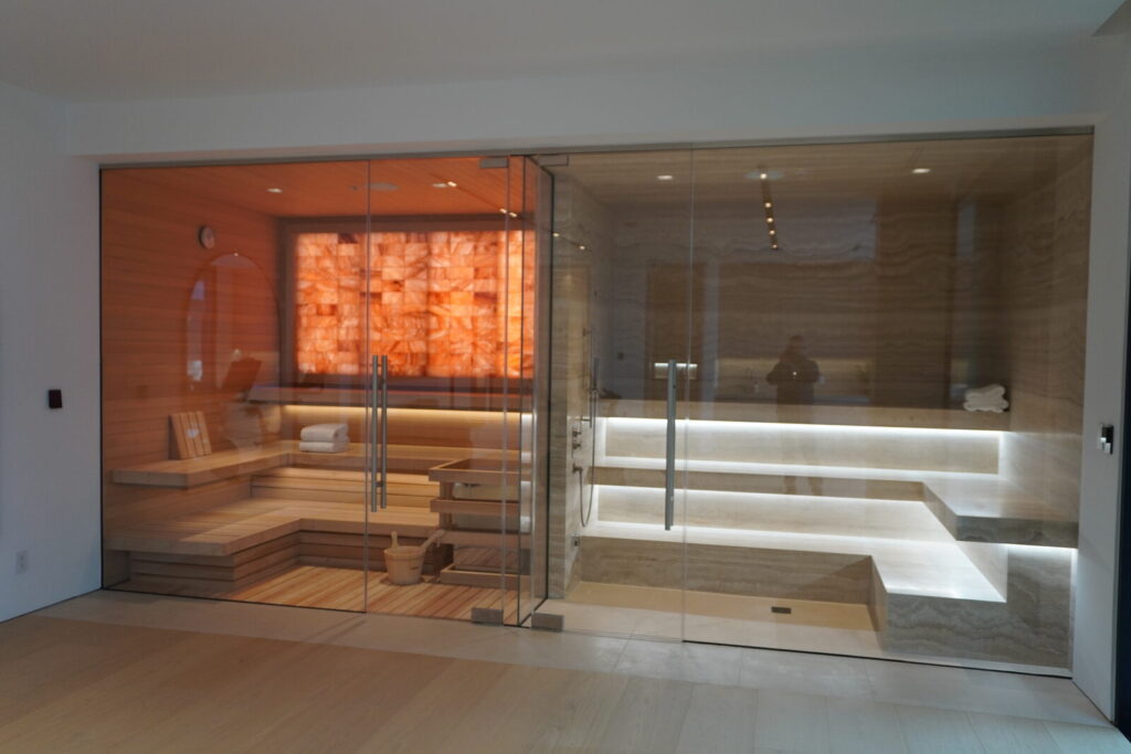 05 sauna steam room glass doors